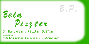 bela piszter business card